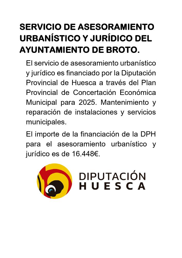 Imagen Servicio de asesoramiento urbanístico y jurídico del Ayuntamiento de Broto
