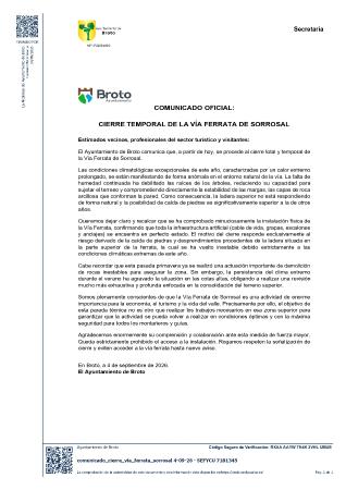 Imagen Cierre Vía Ferrata Sorrosal